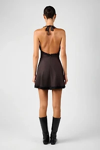WeWoreWhat Halter Lace Mini Dress