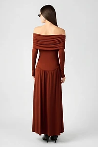 WeWoreWhat Off Shoulder Ruched Midi Dress