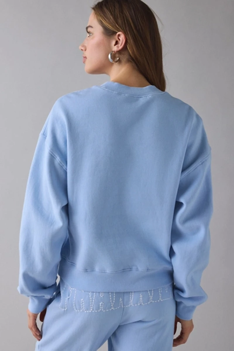 Frankies Bikinis Travel Days Morning Cotton Crewneck Pullover