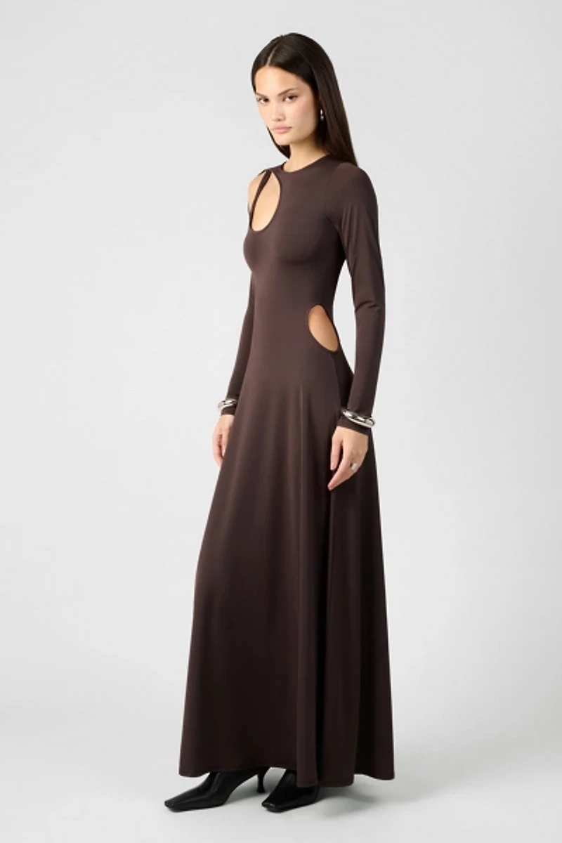 WeWoreWhat Cut Out Long Sleeve Maxi Dress