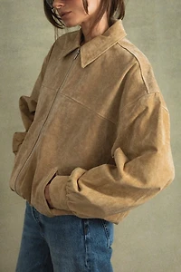 WeWoreWhat Premium Suede Bomber Jacket