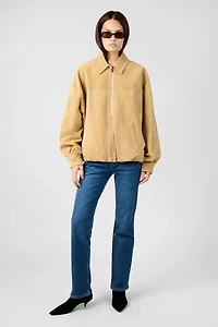 WeWoreWhat Premium Suede Bomber Jacket