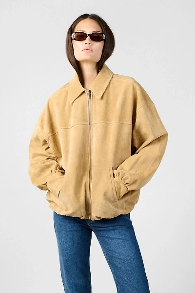 WeWoreWhat Premium Suede Bomber Jacket