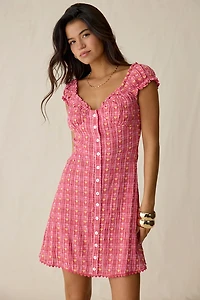 Jacquie The Label Amara Sweetheart Puff Sleeve Mini Dress