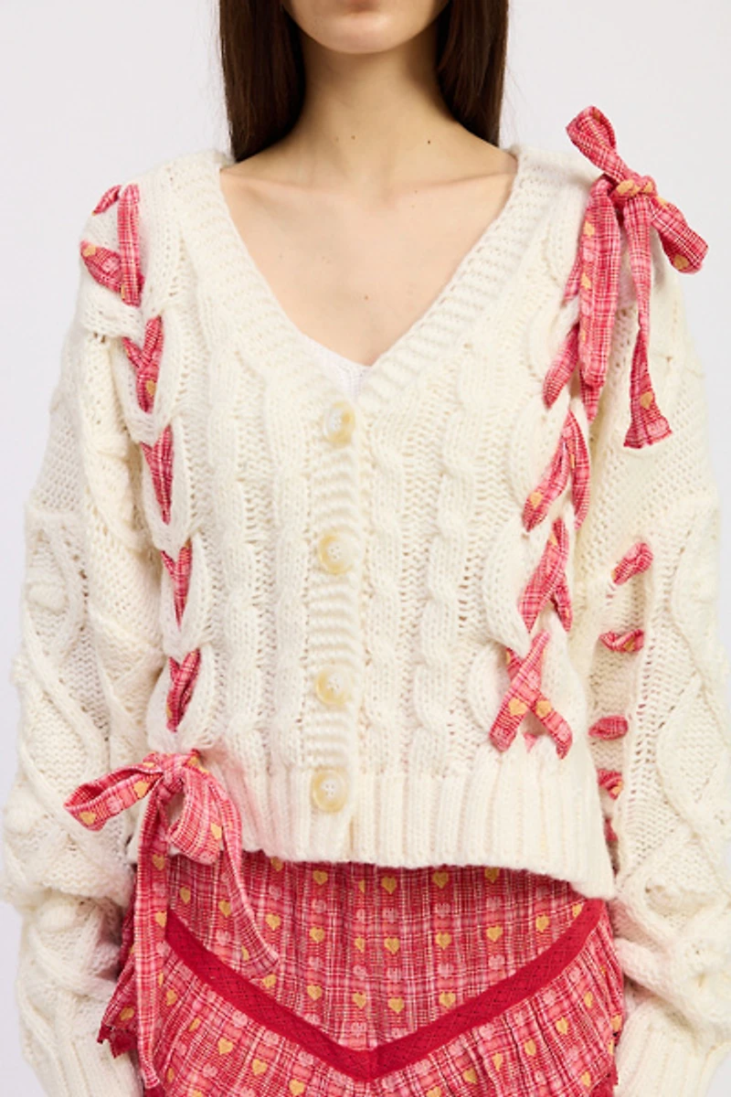 Jacquie The Label Clementine Ribbon Detail Cardigan