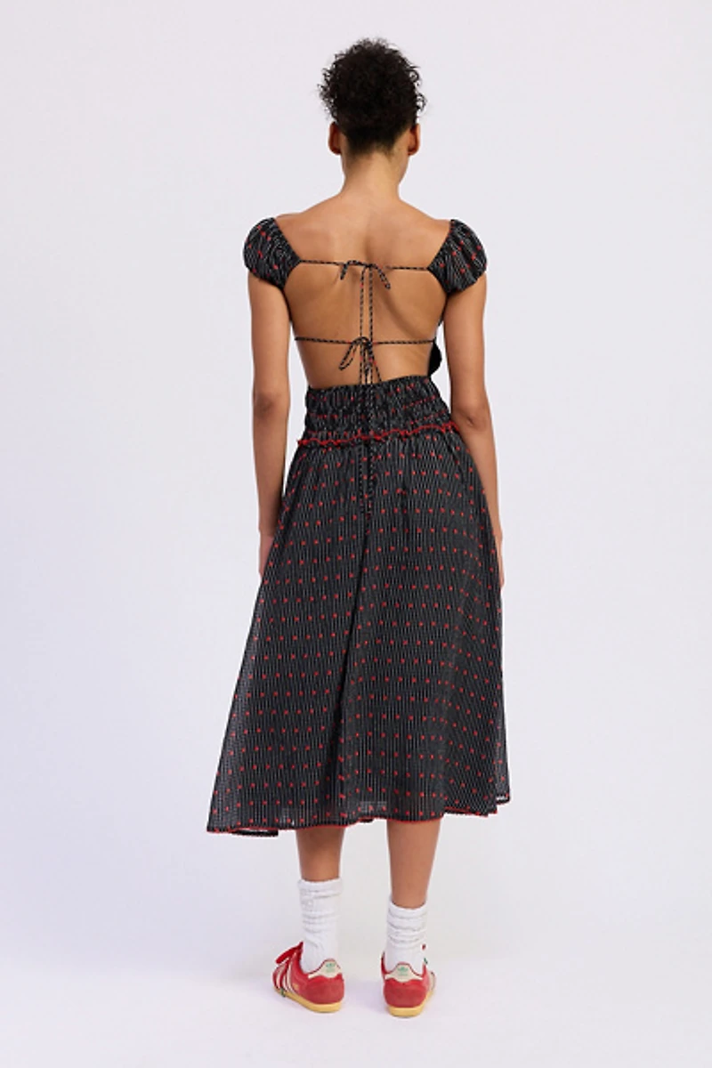 Jacquie The Label Noelle Open-Back Midi Dress