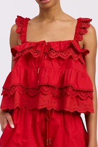 Jacquie The Label Ivaline Eyelet Lace Trapeze Top