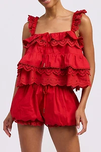 Jacquie The Label Ivaline Eyelet Lace Trapeze Top