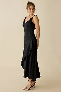 Jacquie The Label Teagan Asymmetric High-Low Maxi Dress