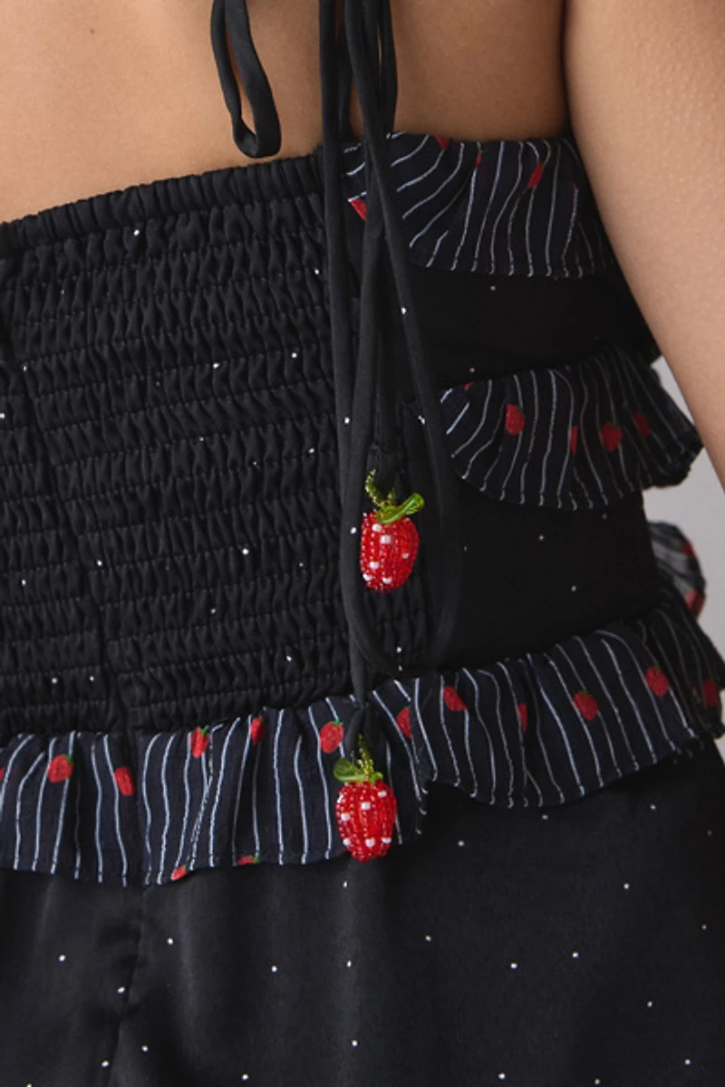 Jacquie The Label Teagan Ruffle Trim Slip Mini Dress