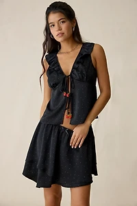 Jacquie The Label Teagan Asymmetric Tiered Mini Skirt