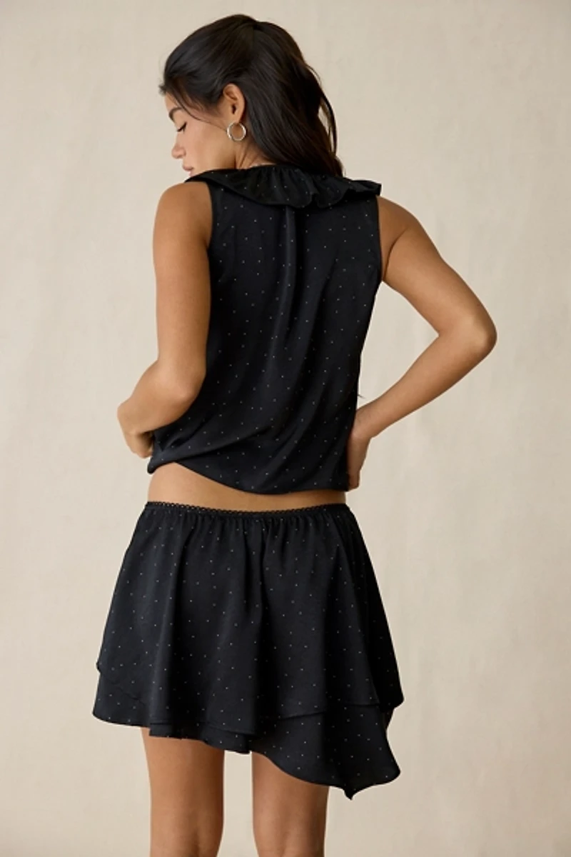 Jacquie The Label Teagan Asymmetric Tiered Mini Skirt