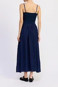 Jacquie The Label Evania Mixed Media Maxi Dress