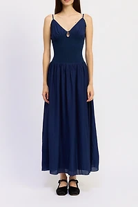 Jacquie The Label Evania Mixed Media Maxi Dress