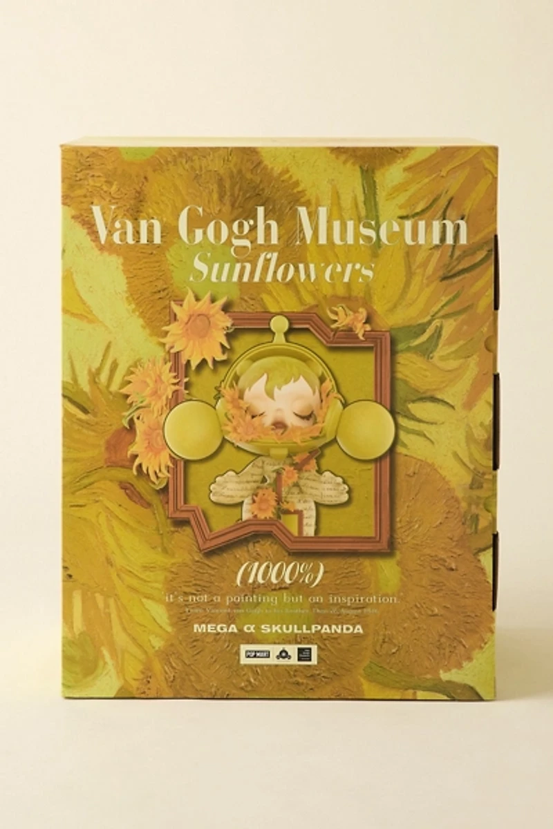 POP MART MEGA SKULLPANDA 1000% Van Gogh Museum Sunflowers Figure
