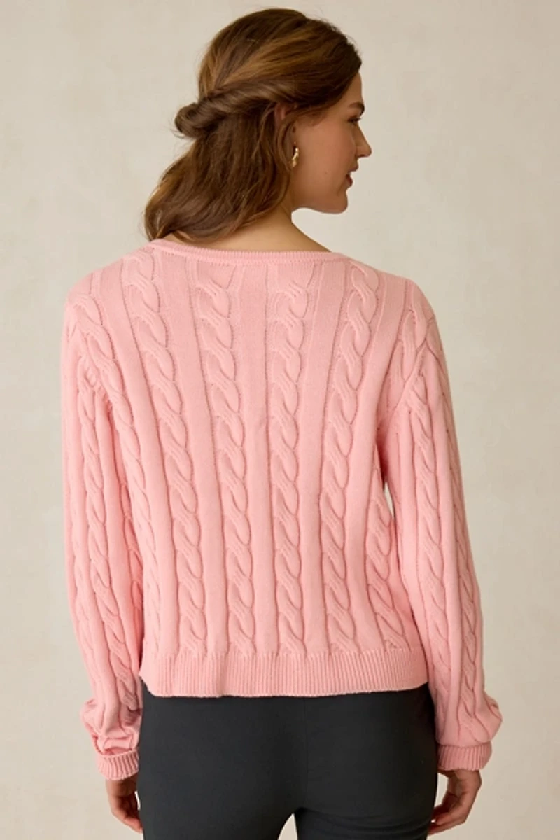 Jacquie The Label Eliana Tie-Front Bow Cardigan