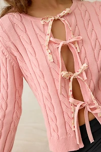 Jacquie The Label Eliana Tie-Front Bow Cardigan