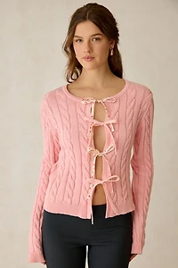 Jacquie The Label Eliana Tie-Front Bow Cardigan