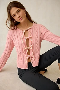 Jacquie The Label Eliana Tie-Front Bow Cardigan