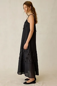 Jacquie The Label Phoenix Bow Detail Eyelet Trapeze Maxi Dress