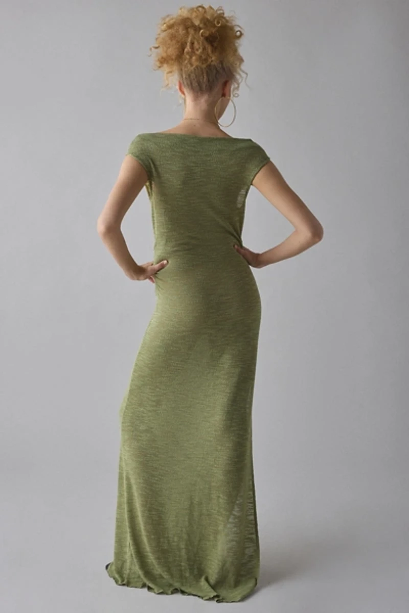 Out From Under Sunset Swit Semi-Sheer Off-Shoulder Slip Maxi Dress