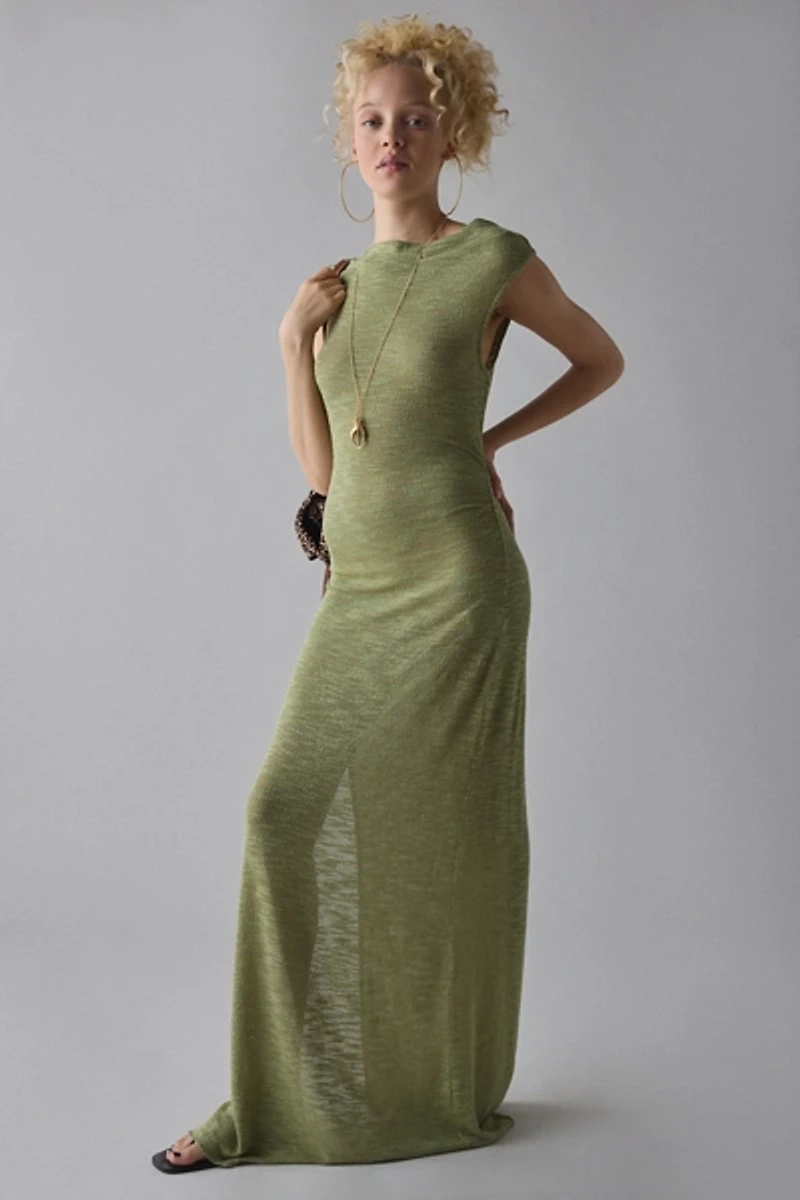 Out From Under Sunset Swit Semi-Sheer Off-Shoulder Slip Maxi Dress