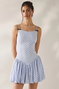 Jacquie The Label Beatrice Polka Dot Bubble Hem Mini Dress
