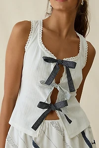 Jacquie The Label Norah Tie-Front Flyaway Tank Top