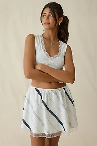 Jacquie The Label Norah Bias Patchwork Mini Skirt