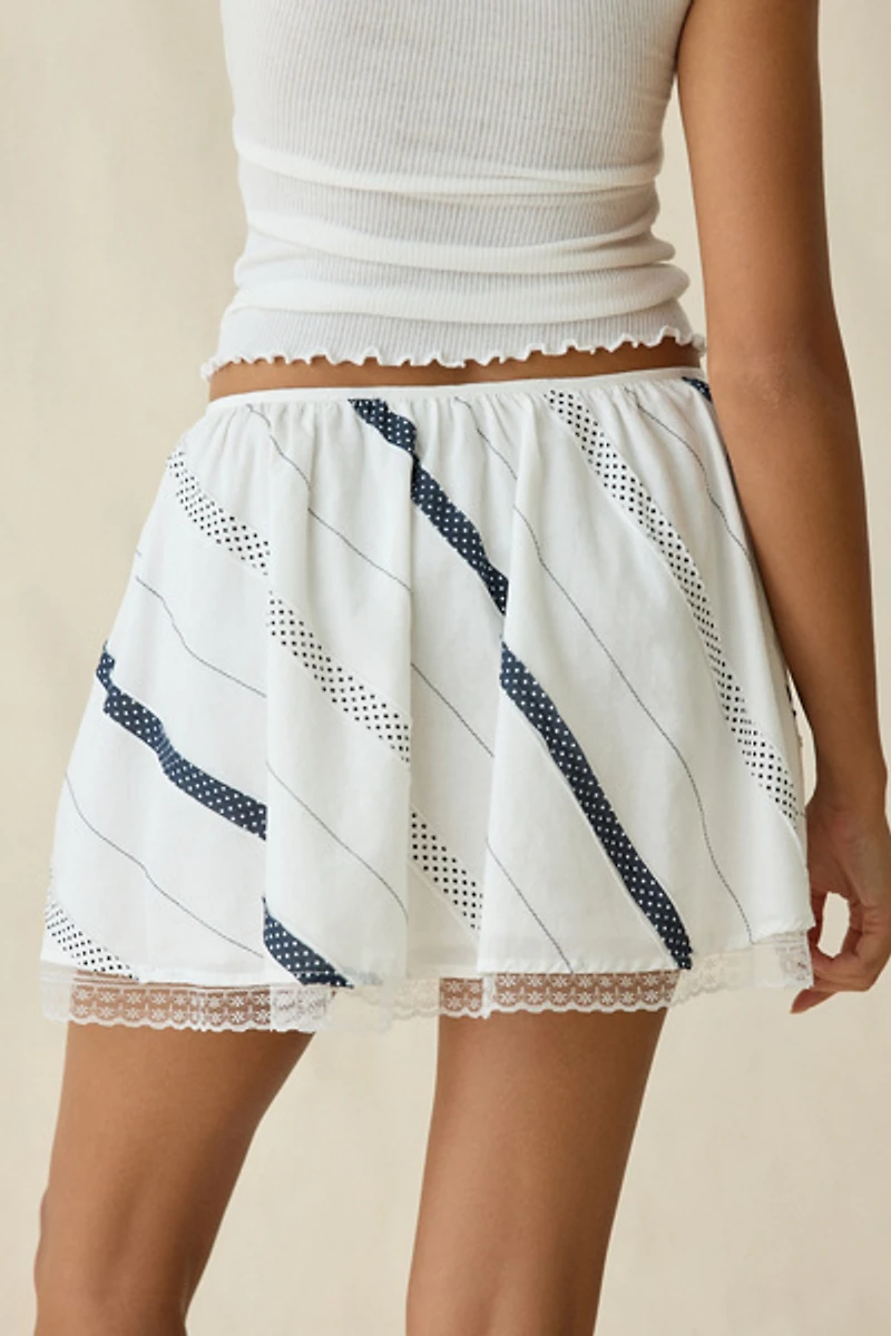 Jacquie The Label Norah Bias Patchwork Mini Skirt