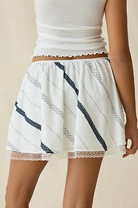 Jacquie The Label Norah Bias Patchwork Mini Skirt