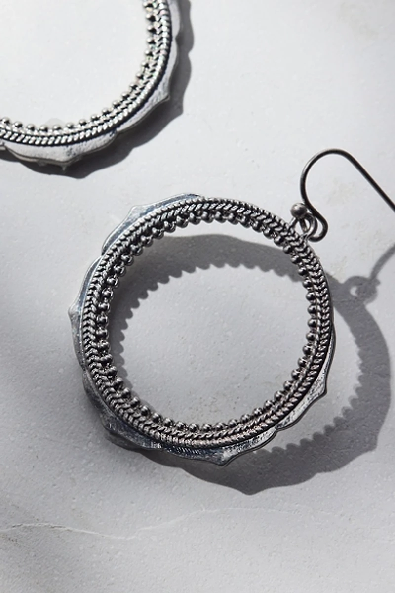 Protector Silver Metal Hoop Earring