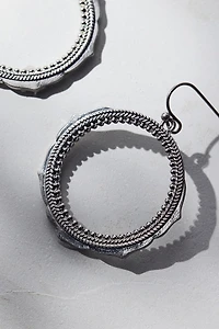 Protector Silver Metal Hoop Earring