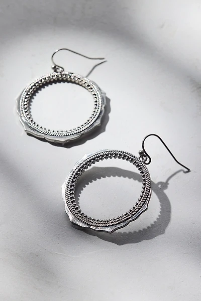 Protector Silver Metal Hoop Earring
