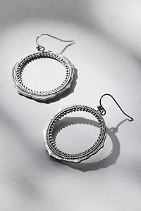 Protector Silver Metal Hoop Earring