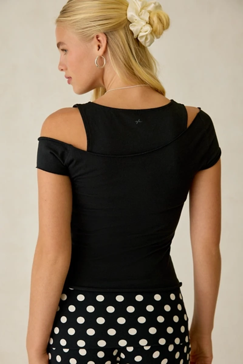 Out From Under Bec Asymmetric Cold Shoulder Tee