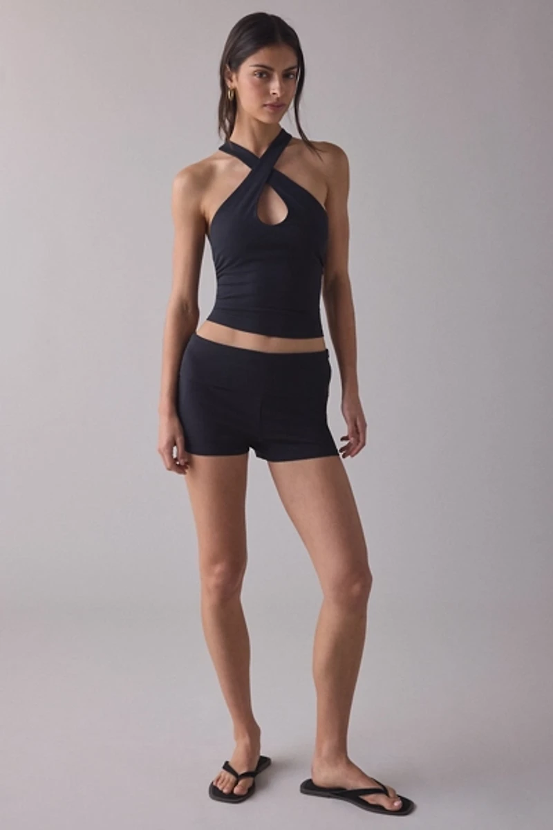 Out From Under Bec Keyhole Crisscross Halter Top