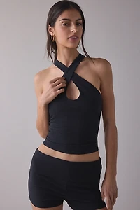 Out From Under Bec Keyhole Crisscross Halter Top