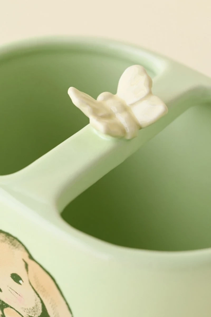 Strawberry Bunny Ceramic Toothbrush Holder