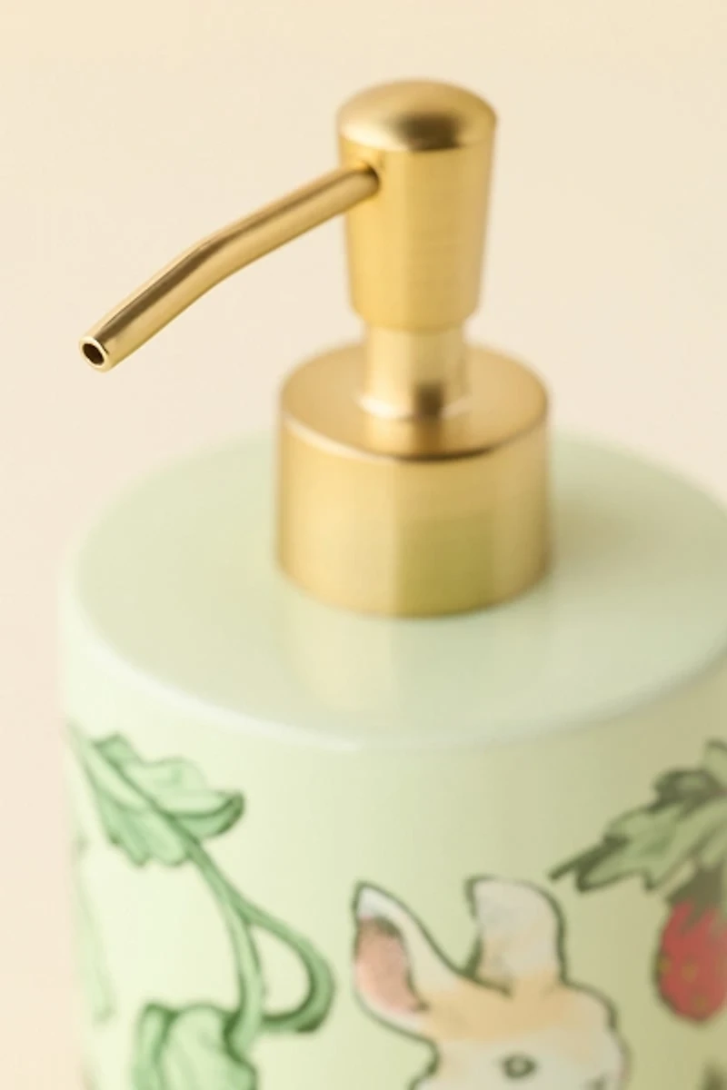 Strawberry Bunny Ceramic Soap Dispenser