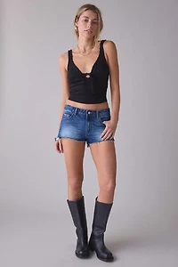 GUESS JEANS Lace Trim Rib Tank Top