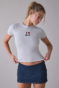 GUESS JEANS I Heart GJ Graphic Short Sleeve Baby Tee