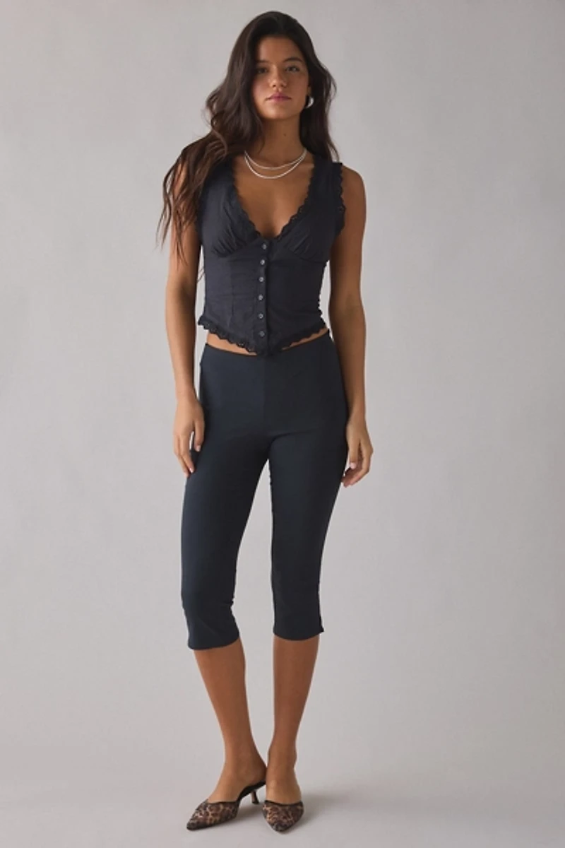 Kimchi Blue It's A Vibe Eyelet Lace Trim Corset Tank Top