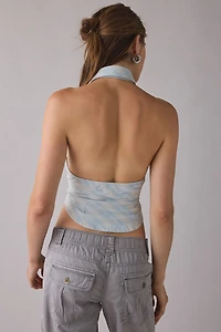 UO Tough Luck Slim Collared Plunging Halter Top