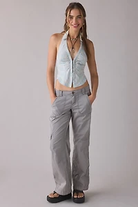 UO Tough Luck Slim Collared Plunging Halter Top