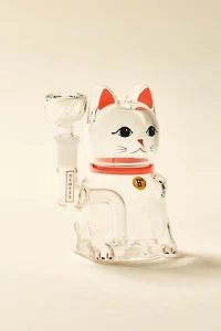 Hemper Lucky Money Cat Glass Vase