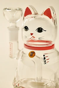 Hemper Lucky Money Cat Glass Vase