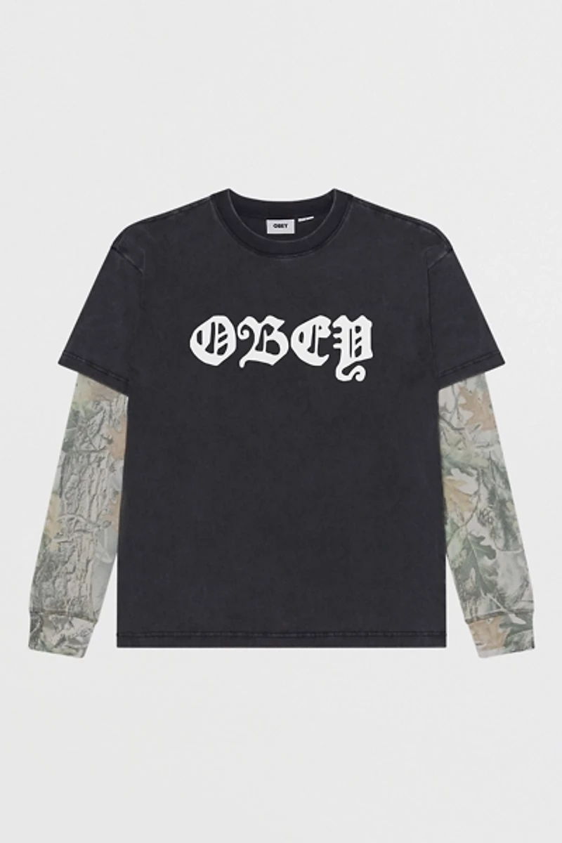 OBEY Camo Double Layer Long Sleeve Tee