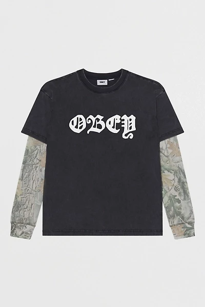 OBEY Camo Double Layer Long Sleeve Tee