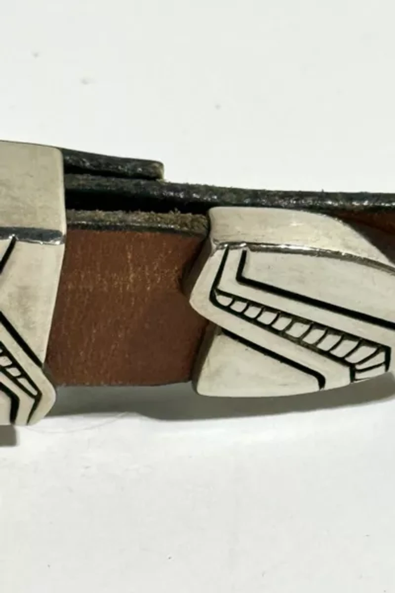 Vintage 1980's Western Custom Hand Made Hardware Leather Belt